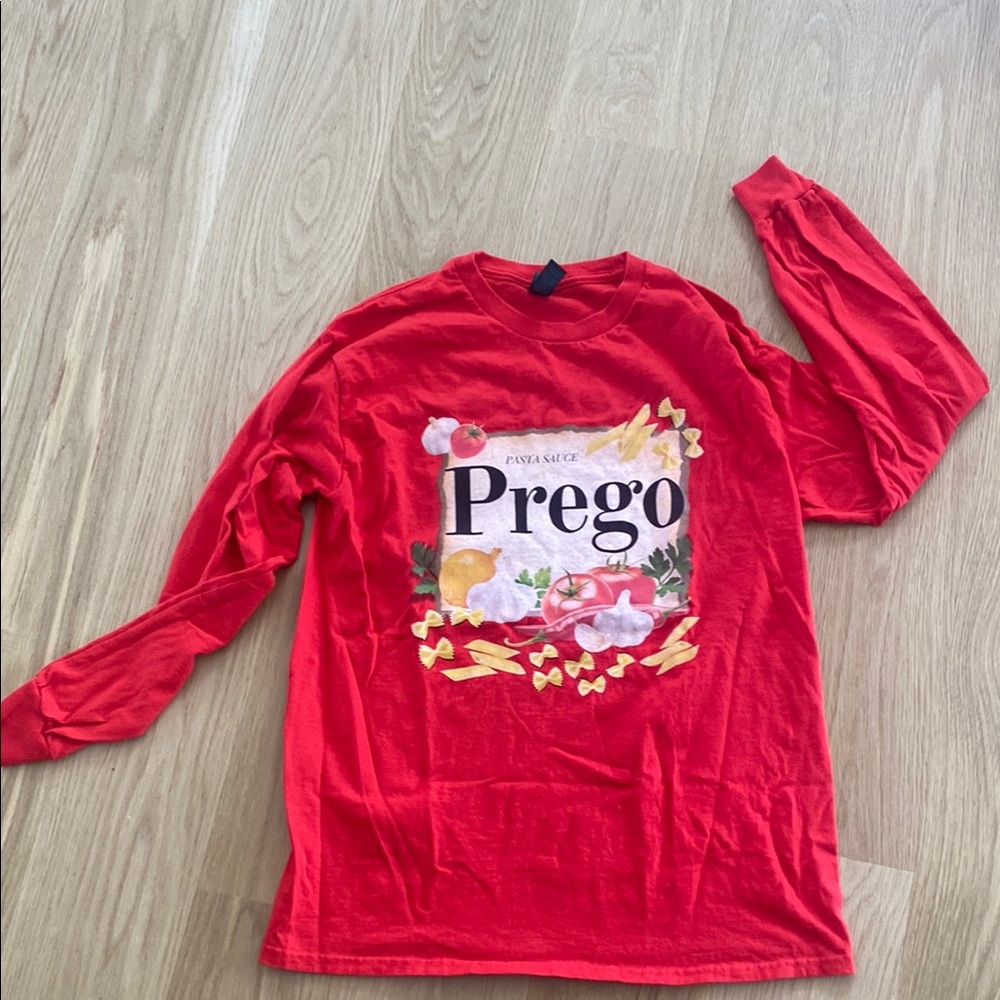 Gildan Red Long Sleeve Tee Vibrant Graphic Design